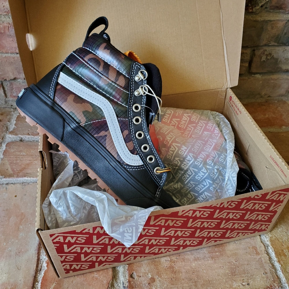 Vans Black and Camouflage High-Top Sneakers - Picture 12 of 12